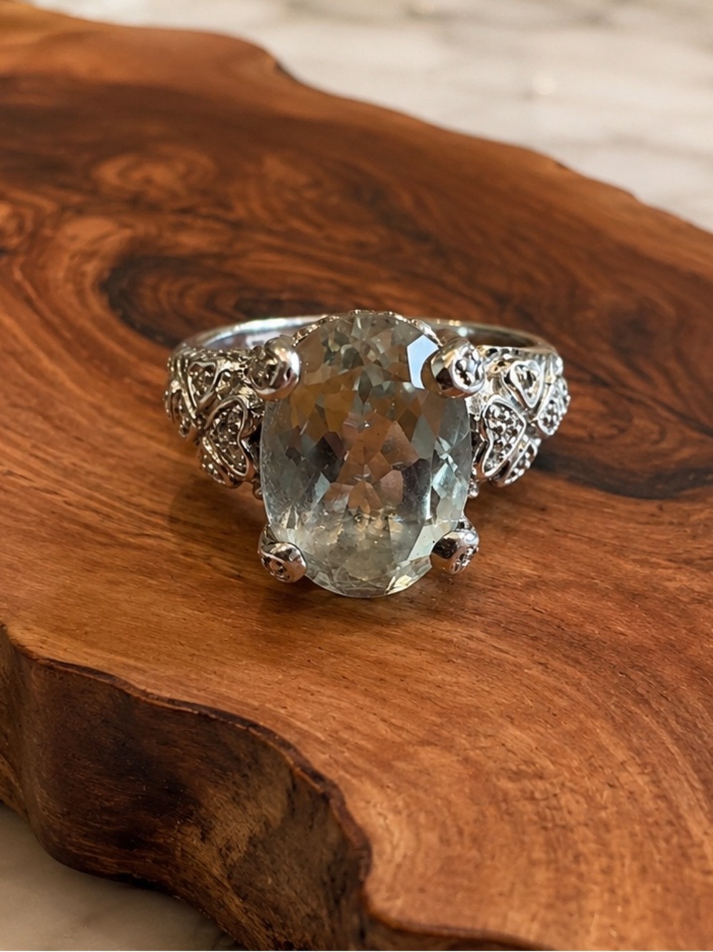 Judith Ripka Mint Quartz Sterling Silver Ring Sz 10 925 9g